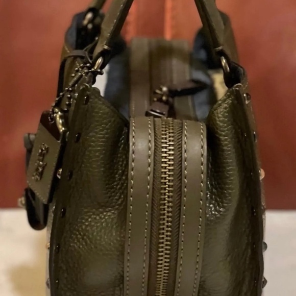 Coach Rogue 25 Olive Green with Jeweled Studs - Picture 8 of 13